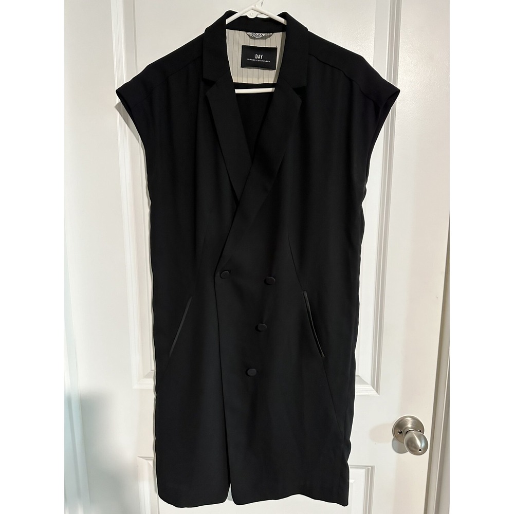 DAY Birger et Mikkelsen XS Black Button Vest Dress Whimsygoth Preppy Career